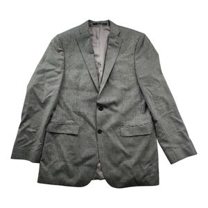Baumler Gray Pure Wool Blazer Jacket EU 102 42L Italian Fabric Luxury Tall Long